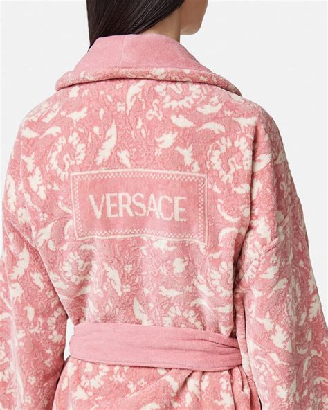 pink butterfly robe versace|Barocco Bathrobe Pink,Print .